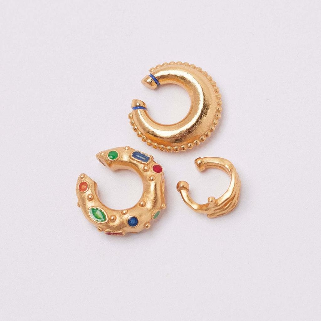 Fashionable Design, Colorful Circular Ear Clip Earrings, Copper Material, Gold-plated and Color Preserving