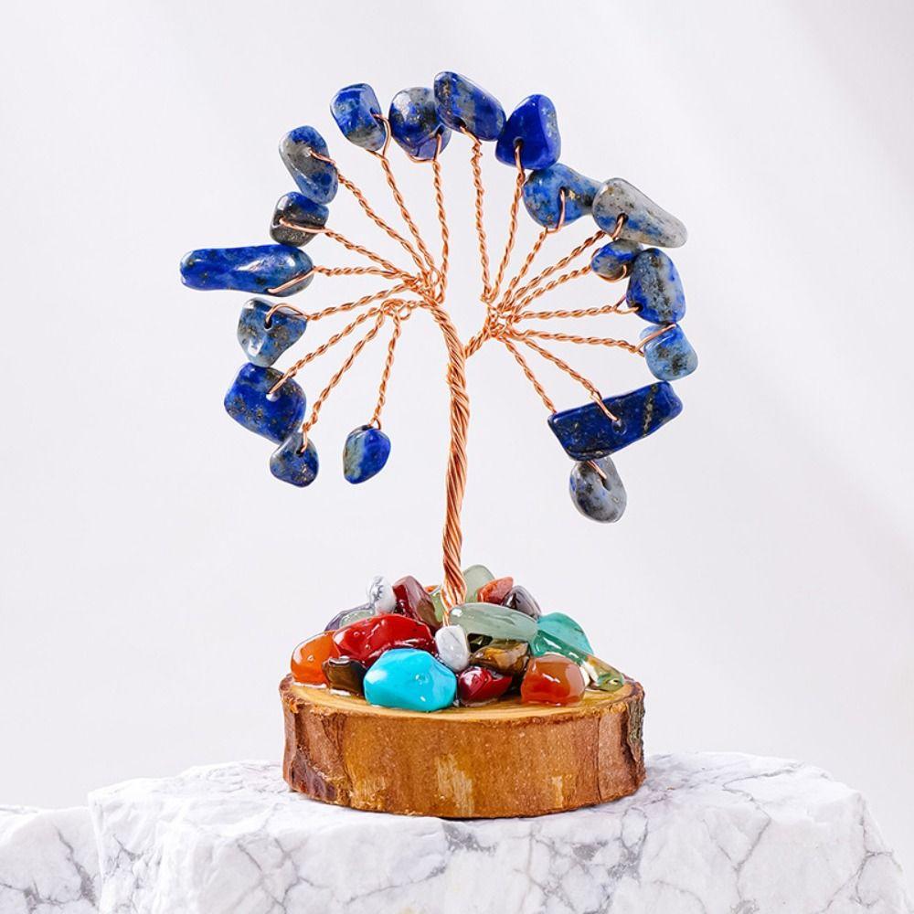 Copper Wire Crystal Wishing Tree Positive Energy Crystal Decorative Trees  Desk