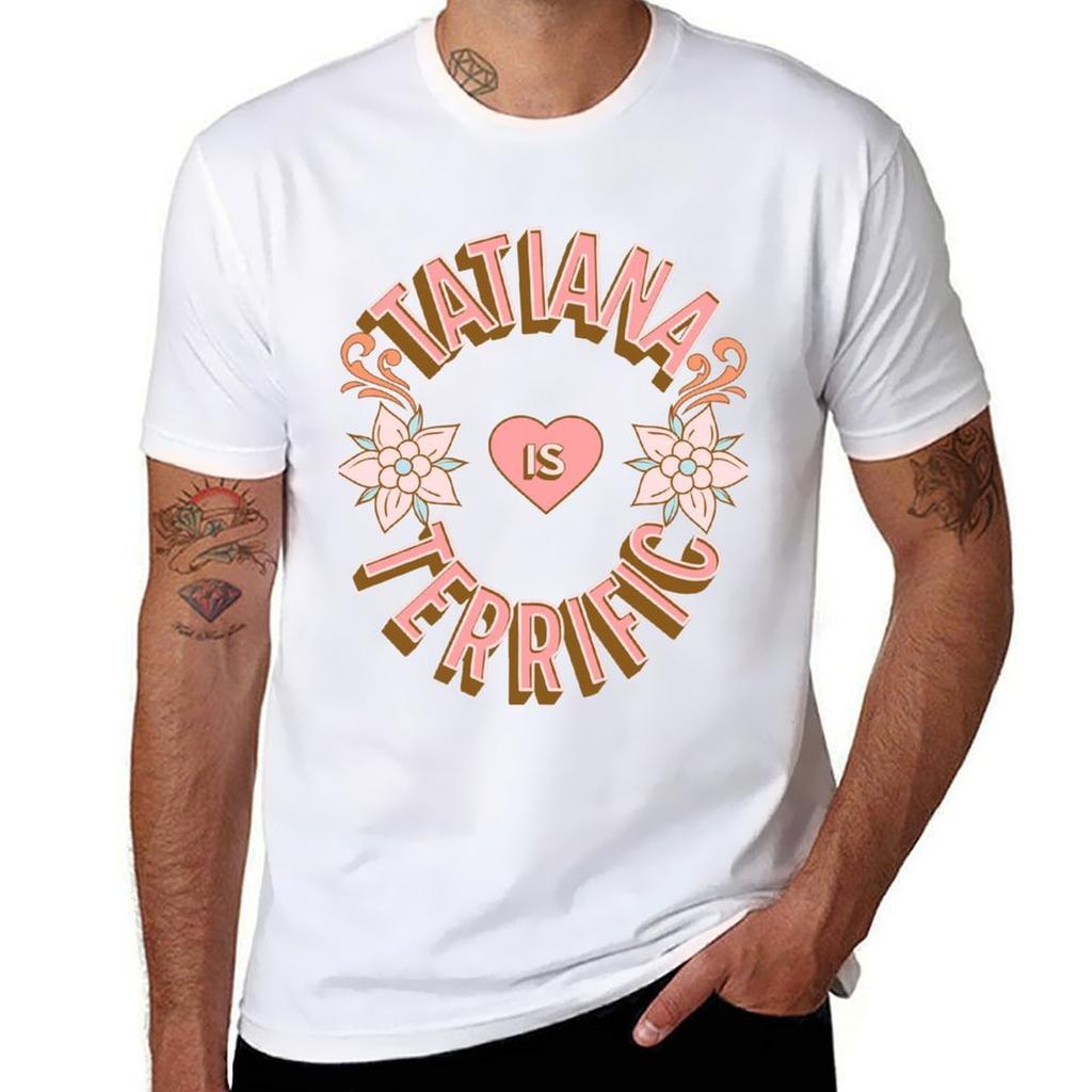Tatiana Is Terrific First Names Birthday Gifts Alliteration Fans Tshirt Minimalist Plain Crew Neck Tshirt