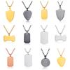Personalized ID Tag Stainless Steel Hip-Hop Guitar Tag Necklace Geometric Military Simple Pendant Jewelry for Men Gift