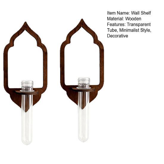 Plant Propagation Station Wall Hanging Wooden Shelf Plant Terrarium for Hydroponics Home Office Decor Air Plant Cutting Holder Propagate Test Tube for