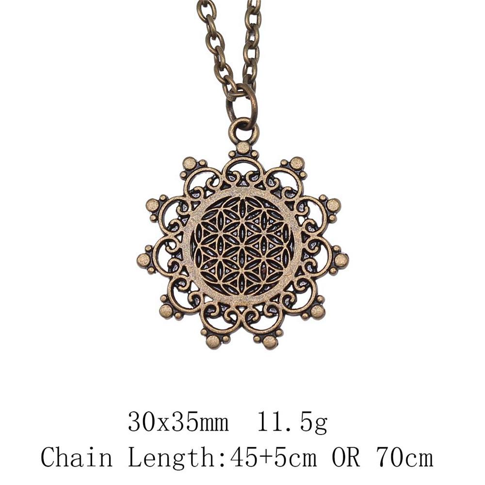 Back To School Christmas Necklace Flower Of Life 45cm Or 70cm Long Chain Necklace Home Garden Necklaces With Pendant