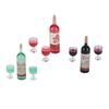 Miniature Dollhouse Wine Bottle Set Dollhouse Decoration Pretend Play Funny Mini Toy Set for Party