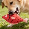 Plush Pet Chew Toy Squeaky Fish Interactive Cat Kicker Toy Soft Stuffed Animals Teething Toy for Indoor Dogs Cats And Kittens
