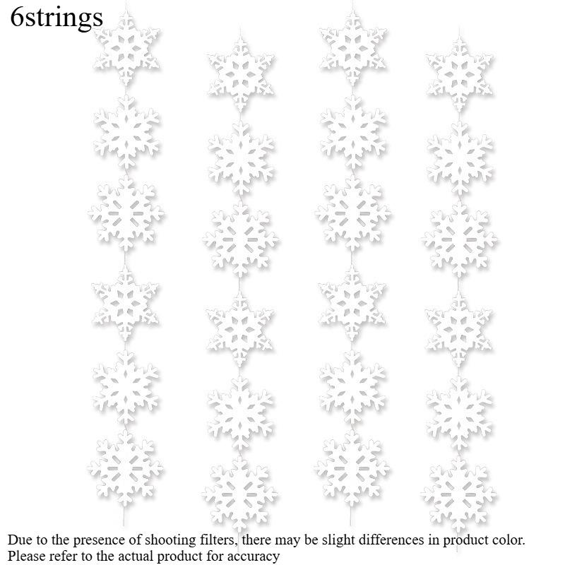 Snowflake Garland Christmas Tree Hanging Ornaments, Party Venue Decoration,Window Stickers,Xmas Holiday Snowflake Festival Decor