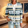 Damen Casual Knopfleistenjacke mit Weihnachtsdruck für festliche Feiertage