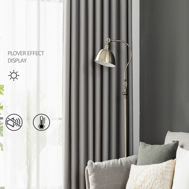 Modern Darkening Blackout Curtains Room High Density Weave Solid Color Simple Design For Bedroom Living Room