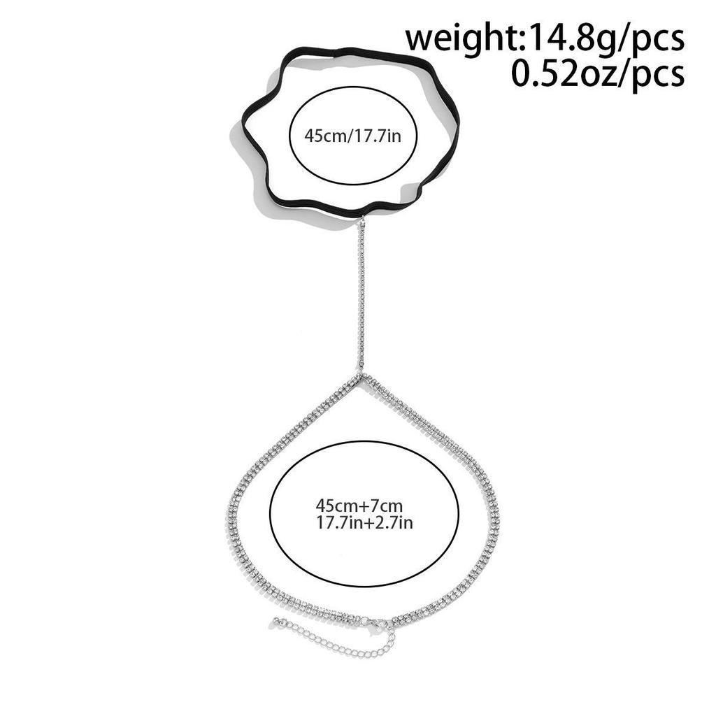 European & American Multi-layer Rhinestone Thigh Chain - Sexy Beach Elastic Leg Jewelry for Women