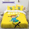 Pippi Longstocking  Pattern Bedding Quilt Set  Home Decoration  Gift (1 * Duvet Cover + 2 * Pillowcase  Without Core)