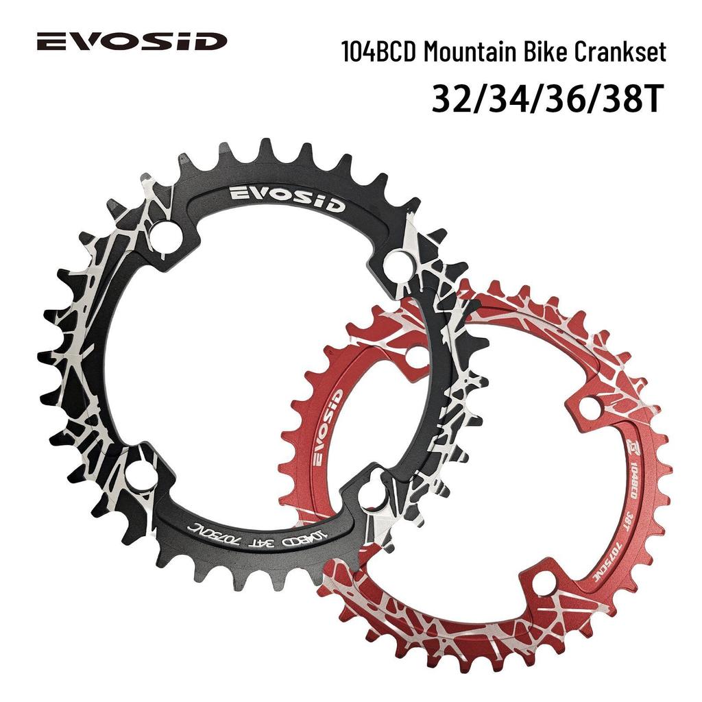 EVOSID Single Chainring 104BCD 32/34/36/38T Sprocket for 10/11/12 Speed Crankset.