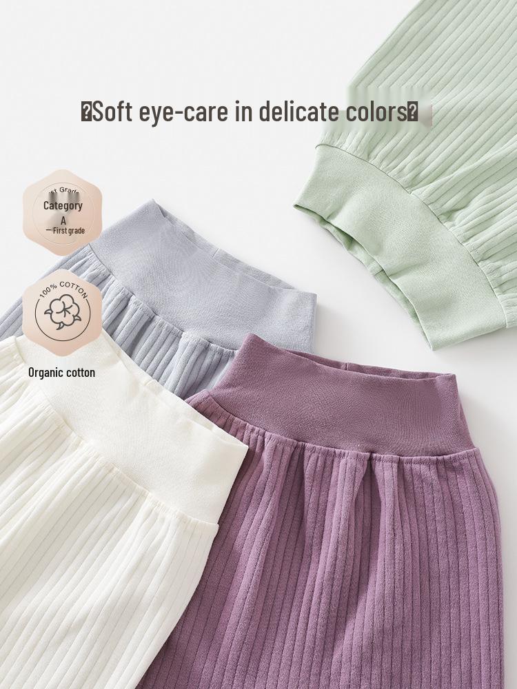 Infant High-Waist Cotton Pants - Big Butt, Belly Protection, Warm for Spring & Autumn