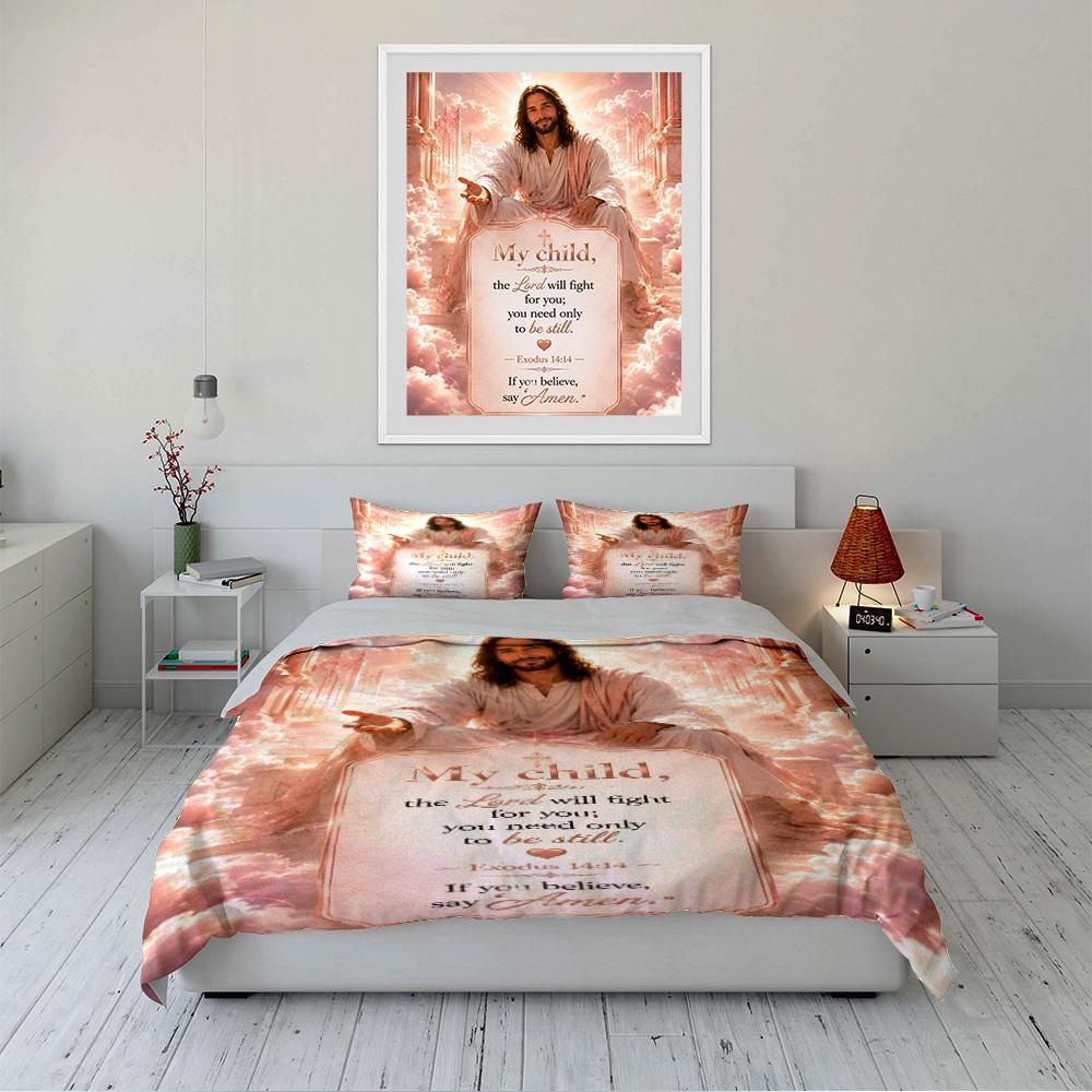 "My Child Christian Bedding Set Design" Bedding set (1 duvet cover, 2 pillowcases, duvet not included)