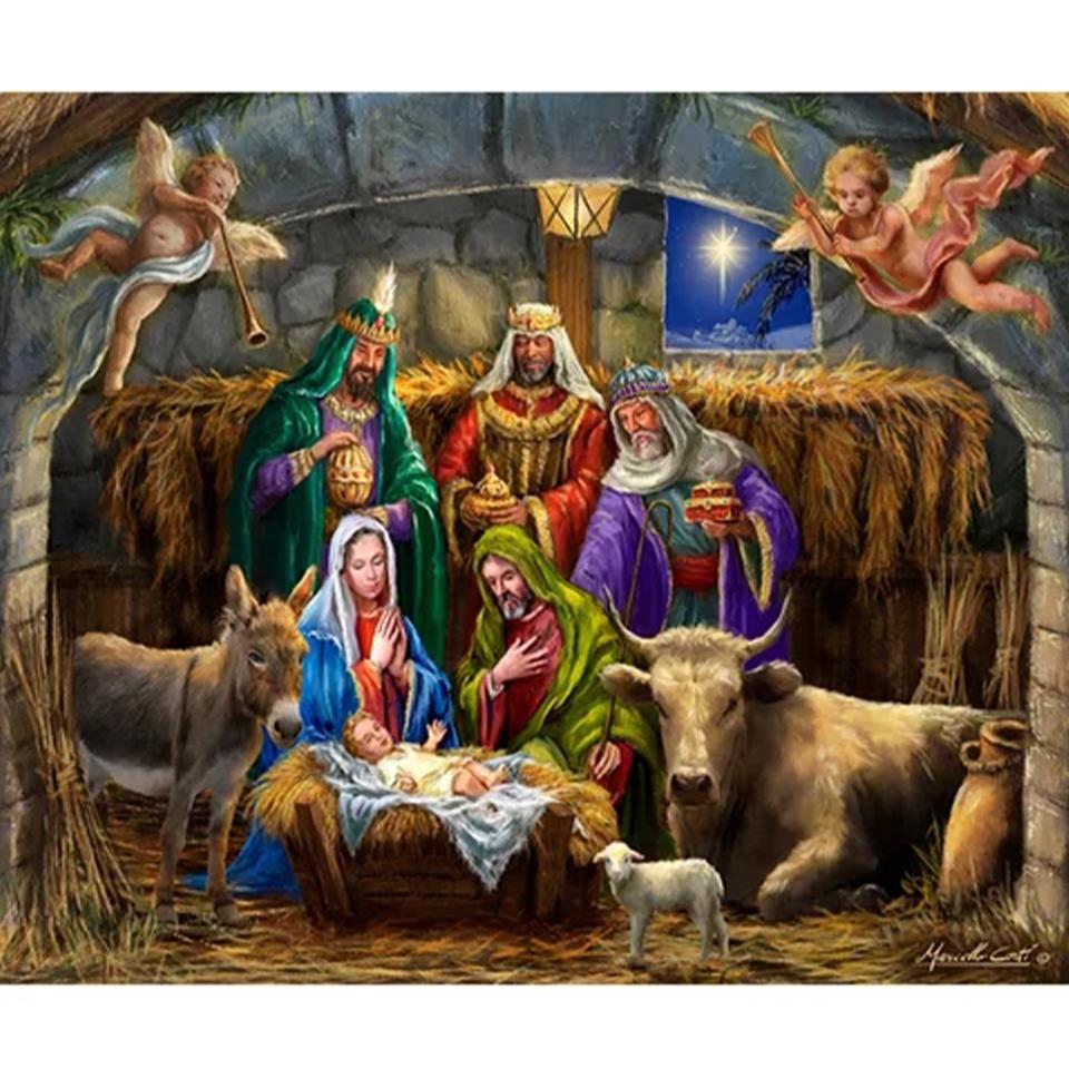 Virgin Mary and Jesus Diamond Painting 5D Diy Cross Embroidery Art Water Diamond Embroidery Religious Wall Decoration