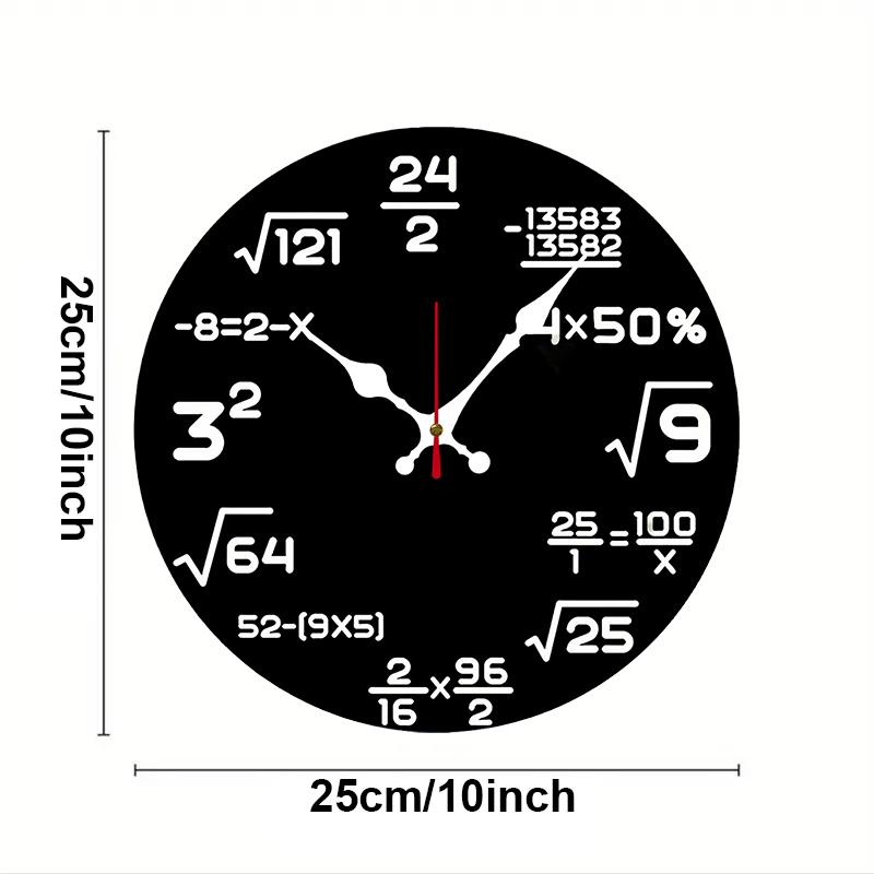 Mathematical Formulas Wooden Round Silent Hanging Wall Clock, Suitable For Living Room,Office,Study Room,Bedroom,Home Decoration