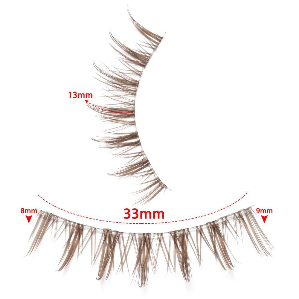 Spiky Brown False Eyelashes Clear Band Fake Eyelashes 10 Pairs Manga Lashes  Women