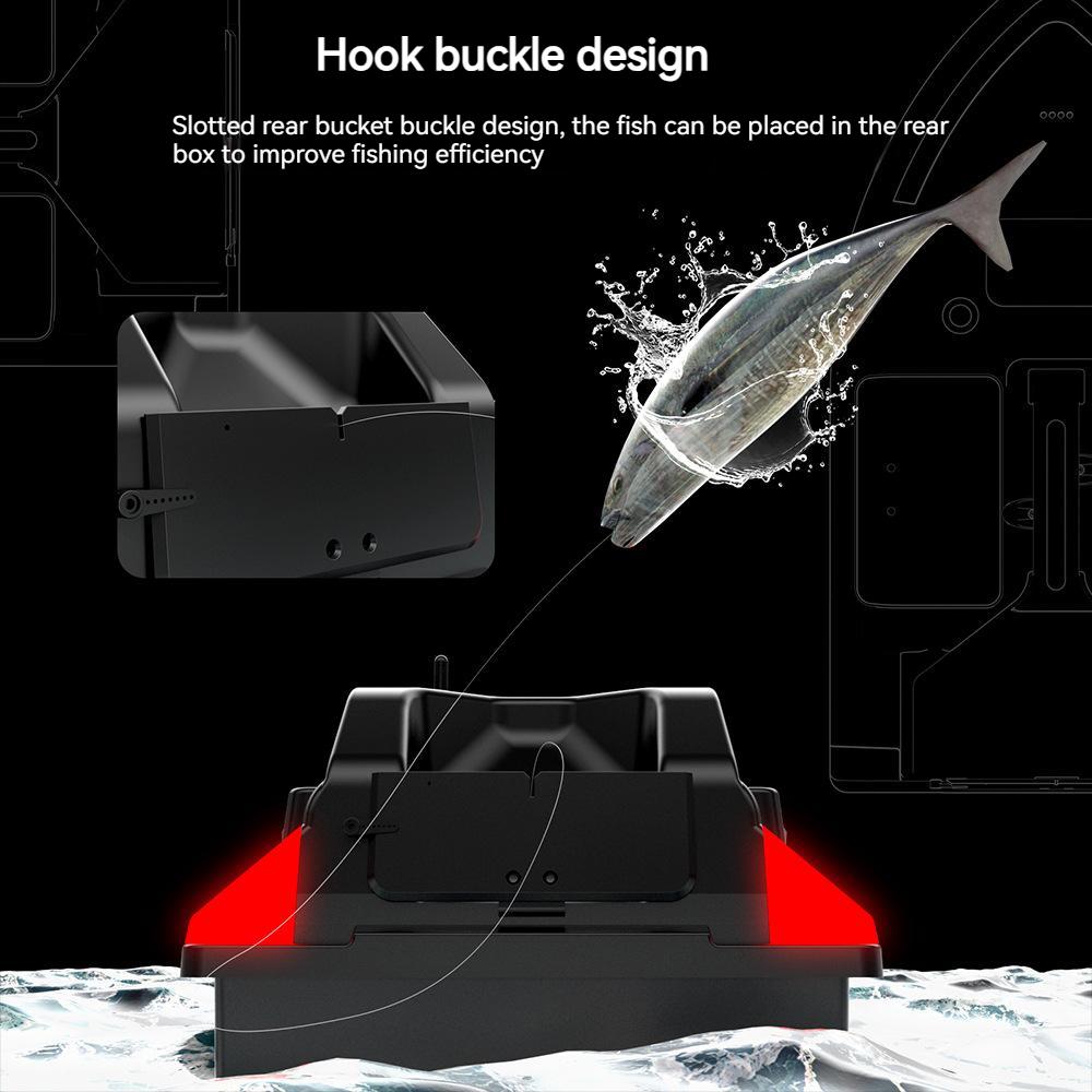 Fishing Bait Boat, Led Power Display and Searchlight, Battery Capacity 12000mah, 40 GPS Set Points, 3-hour Cruise, Automatic Return