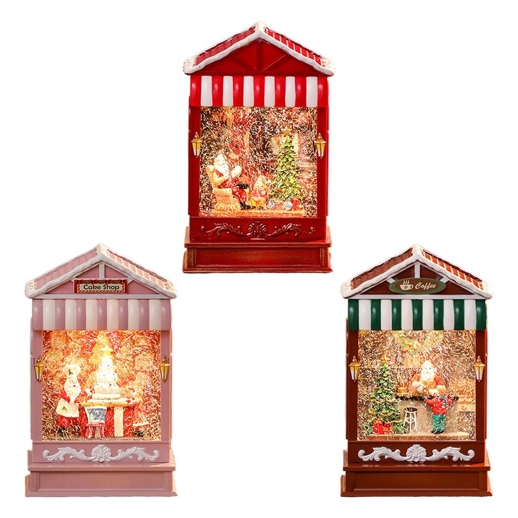 Christmas Snow Globe Glitter Christmas Lantern for Bedroom Table Living Room