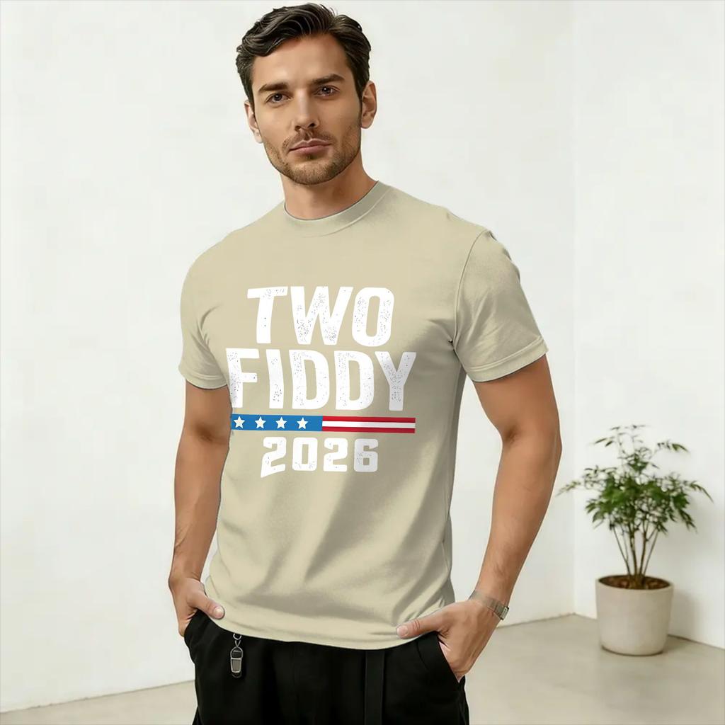 Two Fiddy TShirt Summer Cotton TShirts For Unisex Trendy Cool Loose Tshirt Short Sleeves Funny Tees