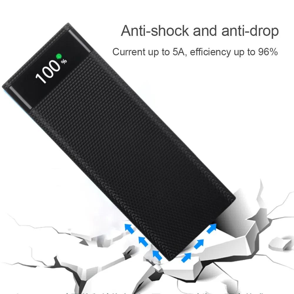 8*18650 20000mAh Power Bank Case 25W Fast Charging Detachable Mobile Power Bank Housing Battery Holder Work On All Smartphone