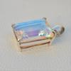 Angel Aura Quartz Pendant, Handmade Pendant, 925 Sterling Silver Rectangle Aura Quartz Pendant, Anniversary Pendant