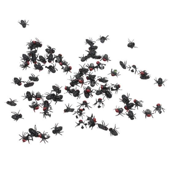 100 Stück Trick-Requisiten Sicher Lustig Neuheit Kunststoff Imitation Insekten Fliegen Falsche Fliegen