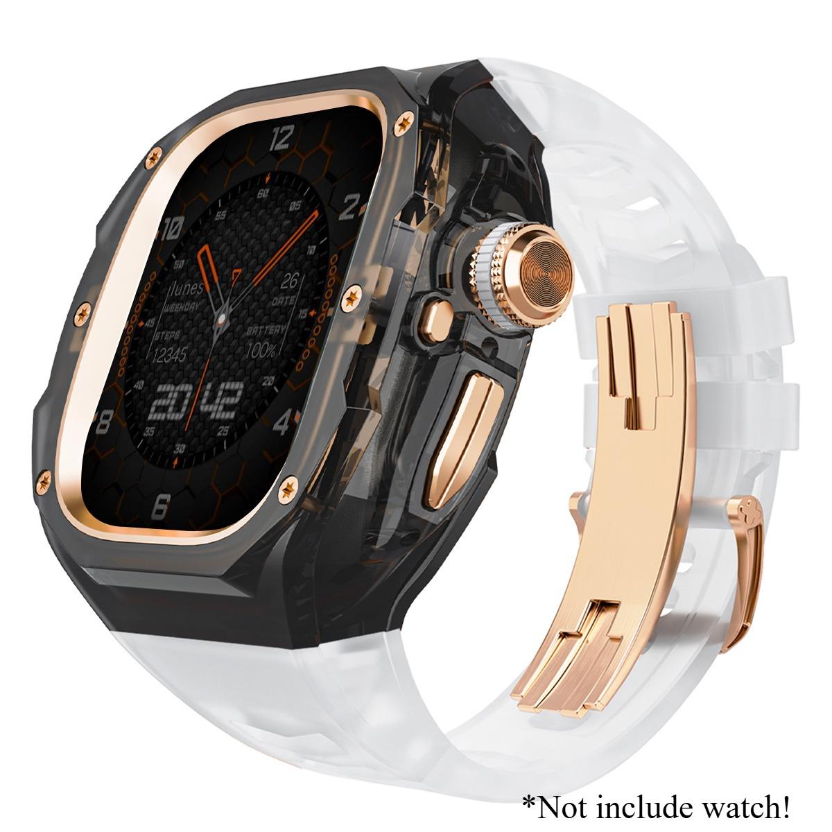 

Розкішний набір для модифікації для Apple Watch Ultra 3 49 мм Спортивний гумовий ремінець для iWatch Series Ultra 2 1 49 мм Корпус «Льодовик» Набір для переоснащення For Ultra 1 49MM