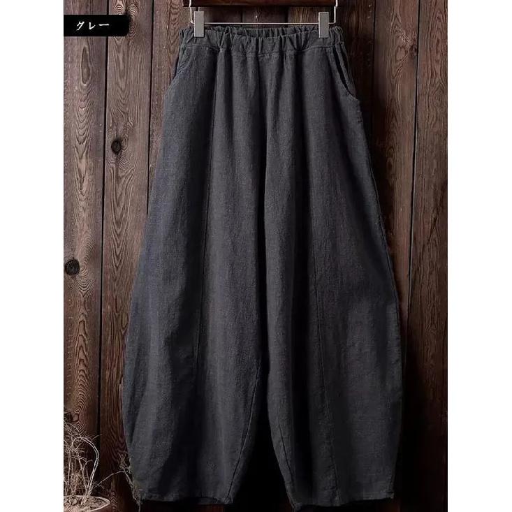 2026 Cotton Linen Bloomers Wide Leg Pants Women Vintage Full Length Fashion Elegent Pants Solid Elasitic Waist Spring Autumn 5XL