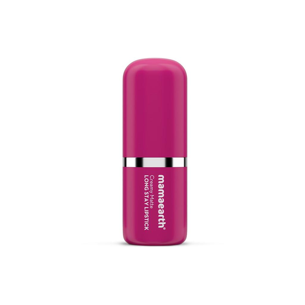 Mamaearth Creamy Matte Long Stay Lipstick With Murumuru Butter And Vitamin E 8-Hour Wear Pink Camellia 4.2 g