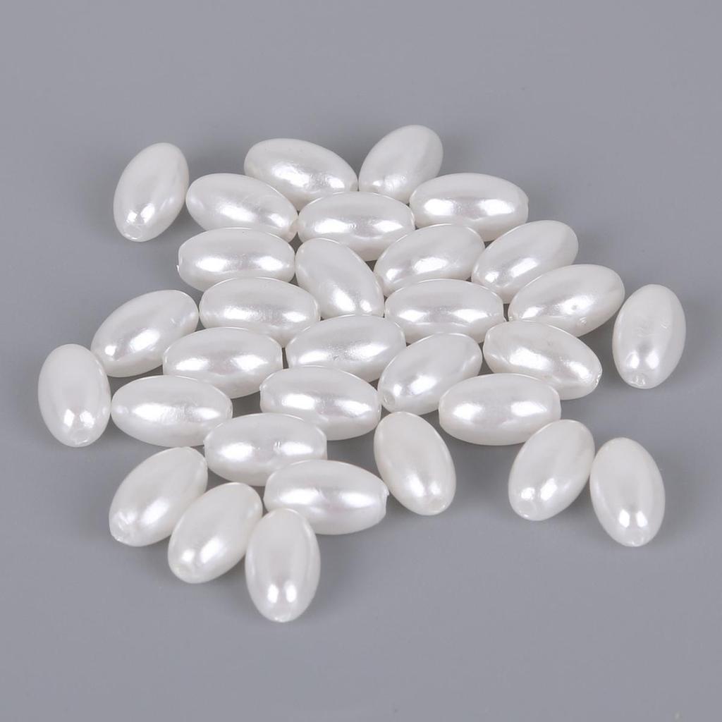 1300-7500Pcs New White Ivory ABS Imitation Pearl Beads Rice Bead ABS Plastic Loose Spacer Beads for Jewelry Makin