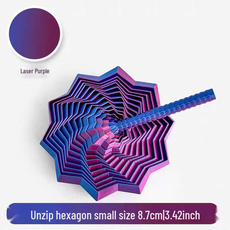 3D-gedruckter Radieschenturm Fidget Toy: Stressabbau und Optische Täuschung Polygonal Design mit Griff