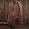 Men's Retro Dark Brown Crazy Horse Leather Backpack - College Style for Students