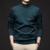 Męski jesienny sweter slim fit z półwysokim dekoltem - młodzieżowy sweter bazowy w jednolitym kolorze