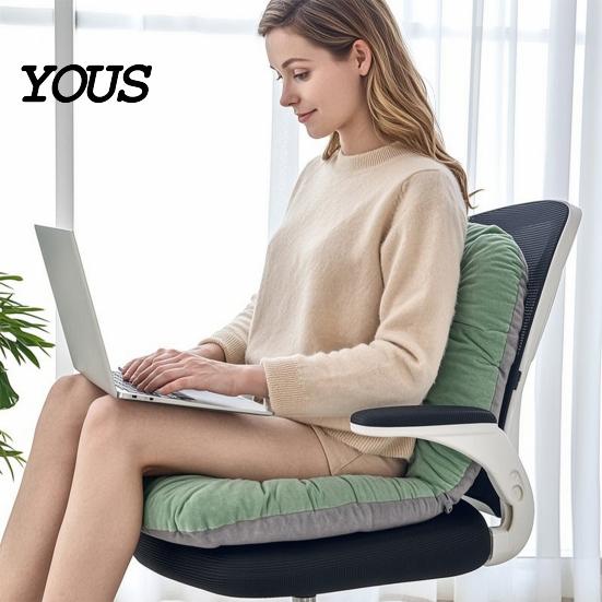 Seat Cushion with Ties Chair Back Support, Cozy Plush Dining Pad Straps Ties, Soft Warm for Office Chairs Ergonomic