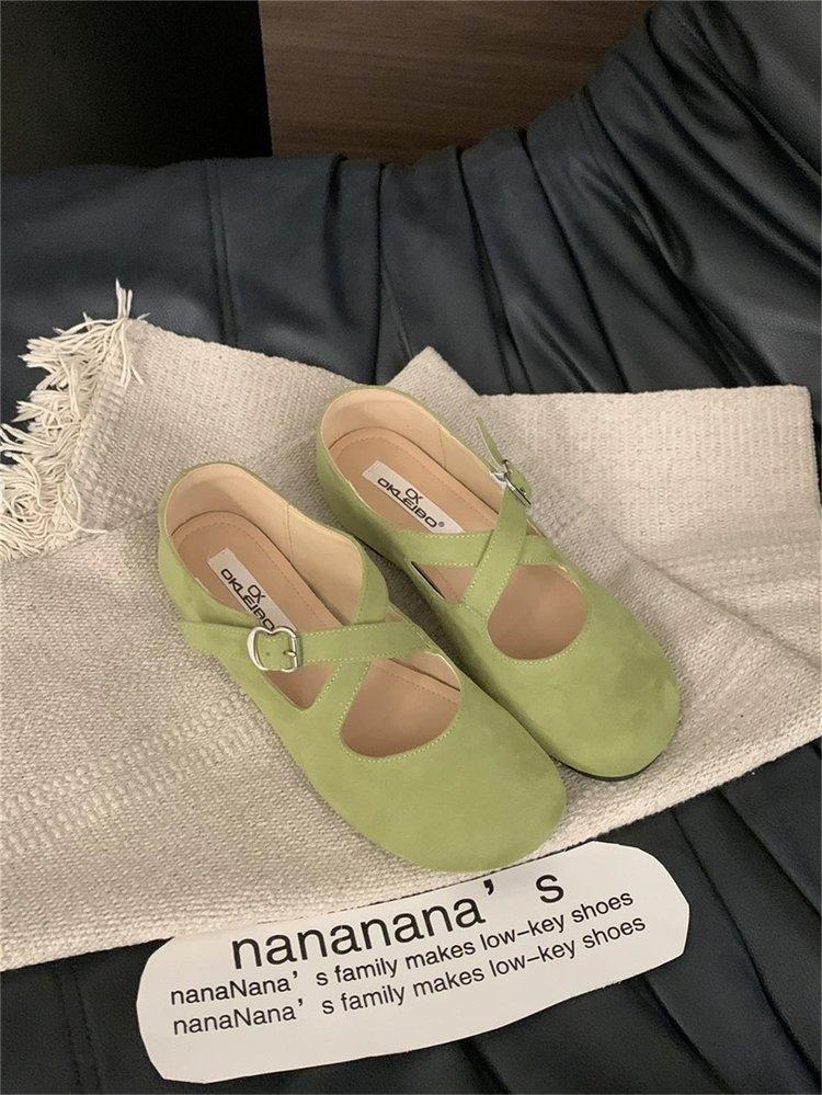 Inner heightening platform retro pink round head single shoes women's shoes 2025 new casual cross belt fashionable Mary Jane shoes