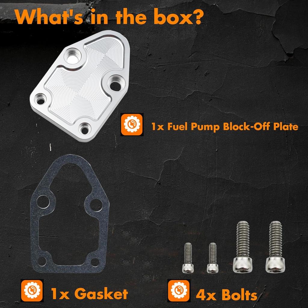 Fuel Pump Off Plate Gasket With Bolts ARP 130-1602 Compatible With 1955-2002 SBC 262 265 267 283 302 305 307 327 350 400 V8 Engines
