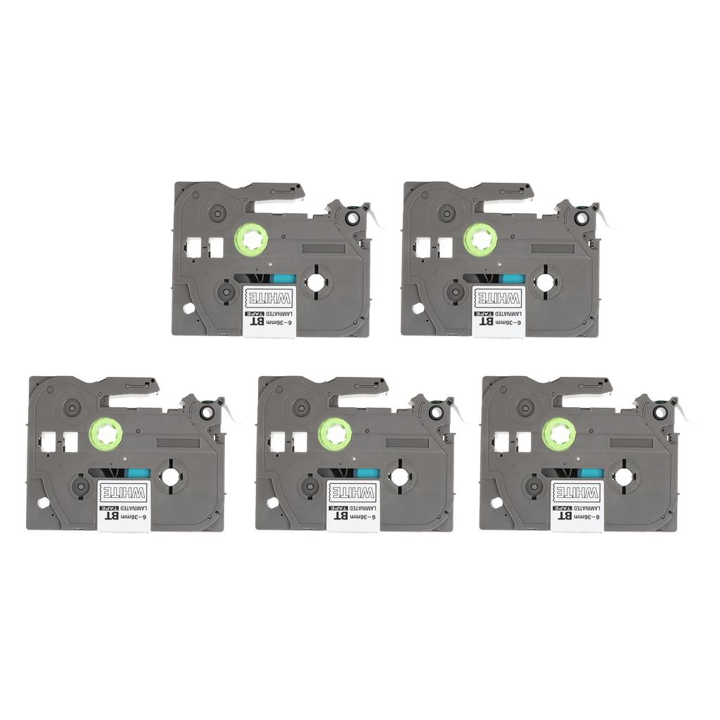 5Pcs Label Maker Tape 9mm Laminated Waterproof Colorfast Multi Purpose Labeler Tape for PT D210 PT D200 PT H110 PT D400