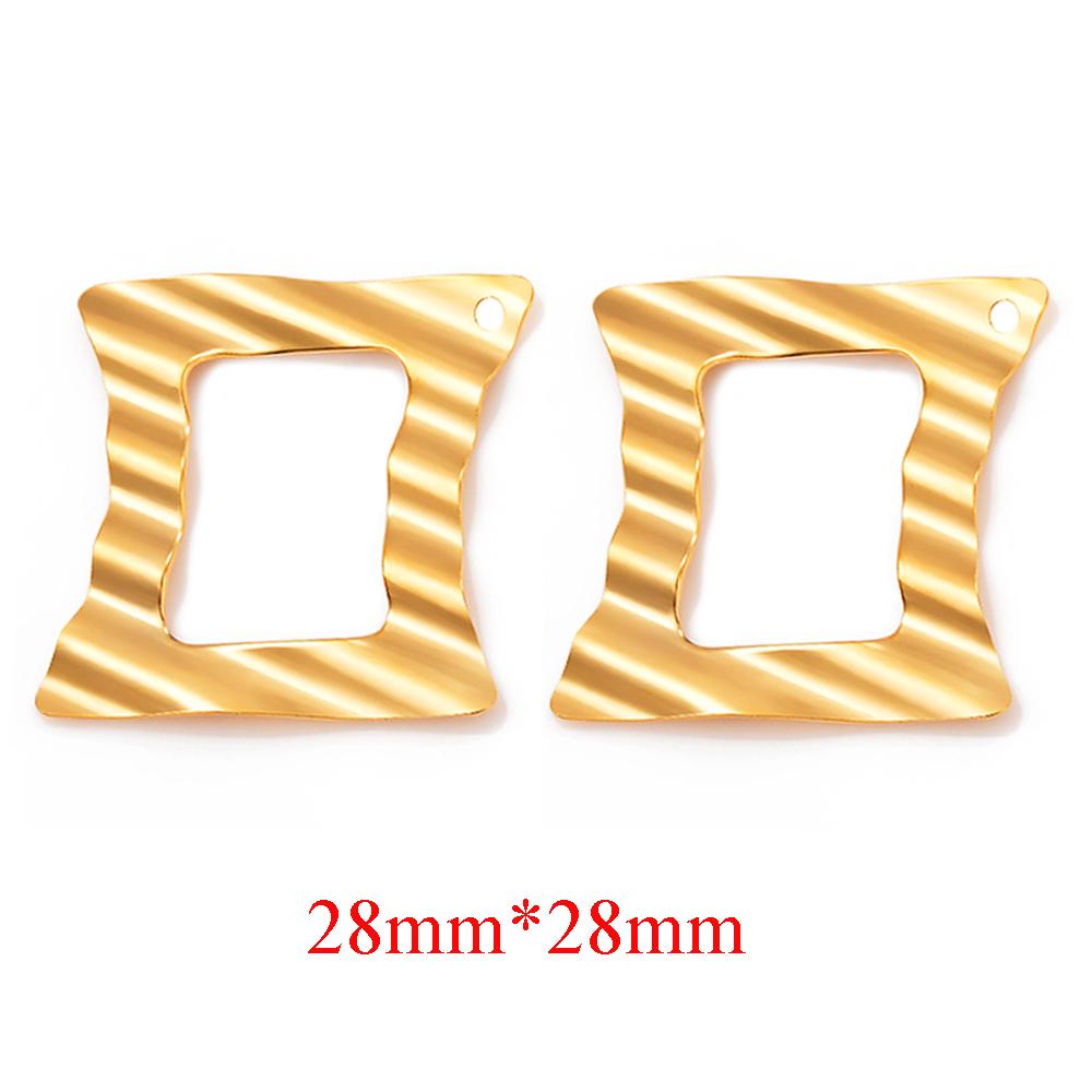 10PCS/lot Stainless Steel Gold Earring Findings Embossing Flower Link Connectors DIY Dangle Ear Wire Components Gold Earrings