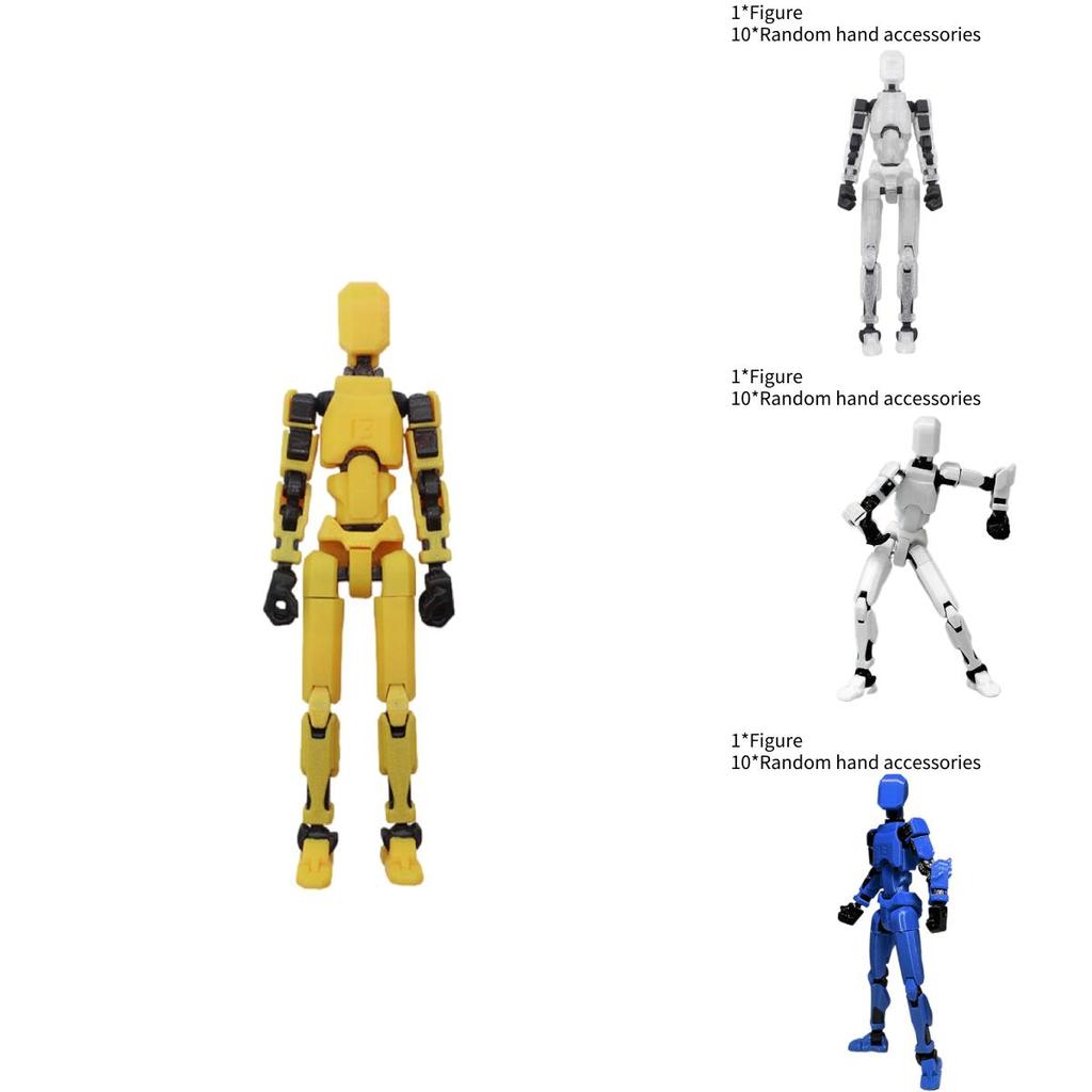 Lucky 13 Vollbewegliche Puppe 3D-gedruckt 3. Generation Dummy-Spielzeug mit 4 Waffen 3 Handtypen Rot Schwarz