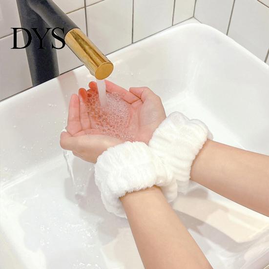 Makeup Wristbands 2Pcs Face Wash Super Soft Highly Absorbent Elastic Allergy Free Quick Dry Coral Velvet Wrist Wraps Washing Home Supplies Towel Bands