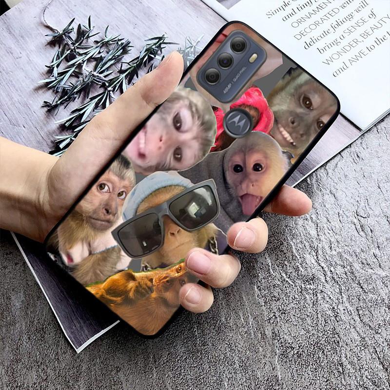 

Cute Funny Monkey Case For Motorola Moto G84 G85 G04S G34 G14 G64 G54 G53 G72 G32 G13 G60 G10 G20 G30 G24 Power E14 Moto G24 Power
