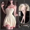 Sex underwear pure desire square neck suspender contrasting color dress temperament summer new design sense waist