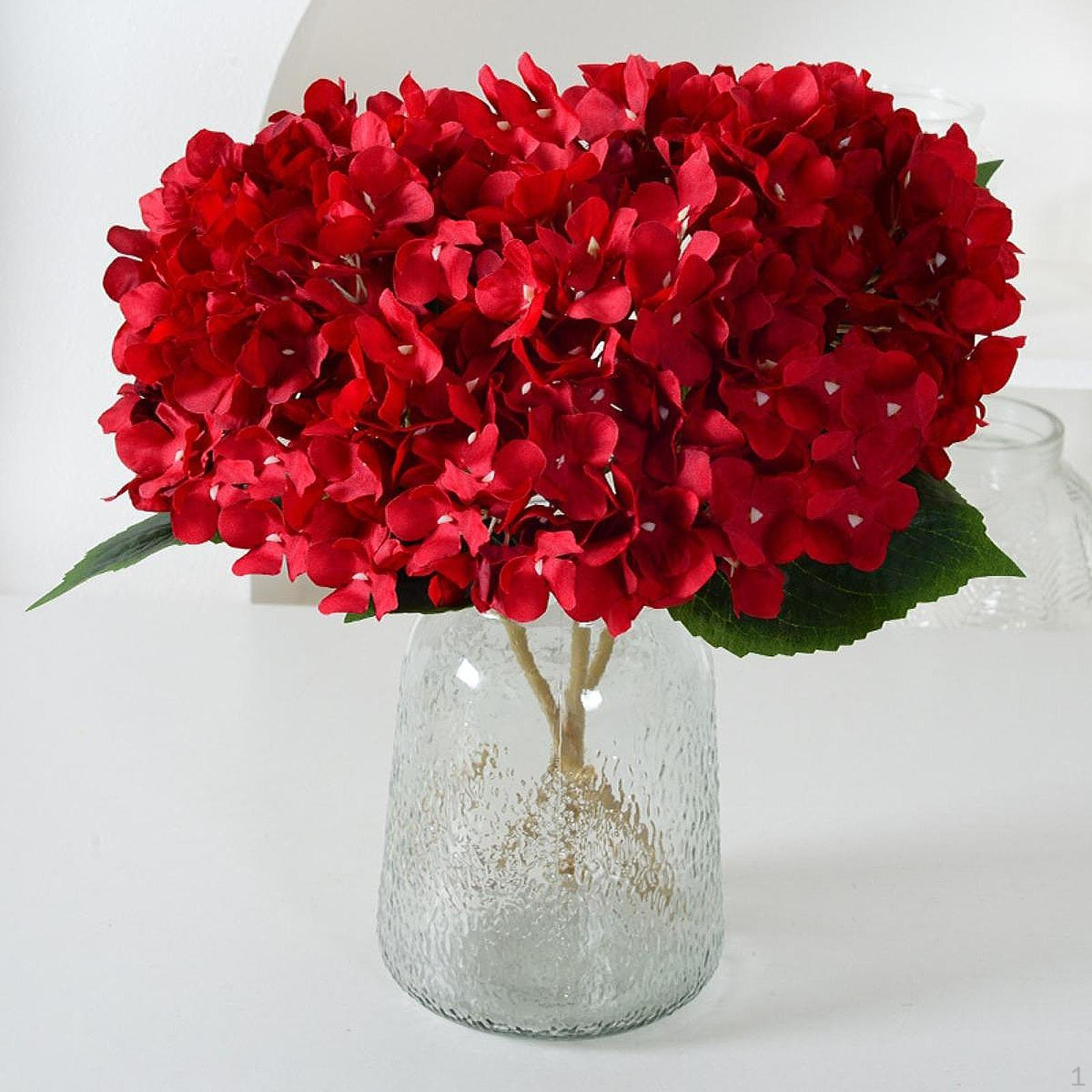 

17,7-дюймовая шелковая ткань, искусственный цветок гортензии, украшение своими руками, реалистичная цветочная композиция для отелей Grey