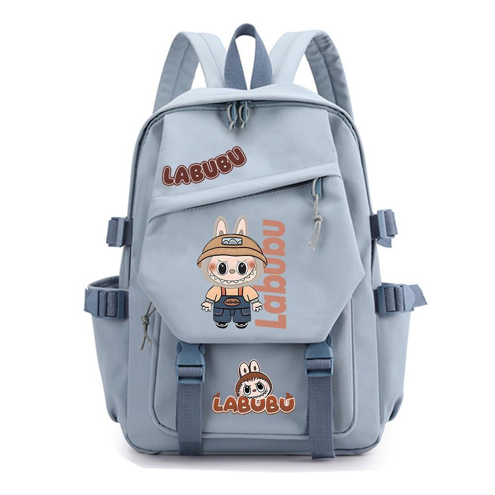 School Bag New Labubu Printed School Bag Primary School Students Junior High School Students Fashion Breathable Casual Backpack CLE