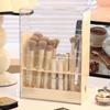 Makeup Brush Storage Box Lipstick Holder Divided Eyebrow Pencil Storage Rack Big Capacity Dustproof Dressing Table Brush Holder