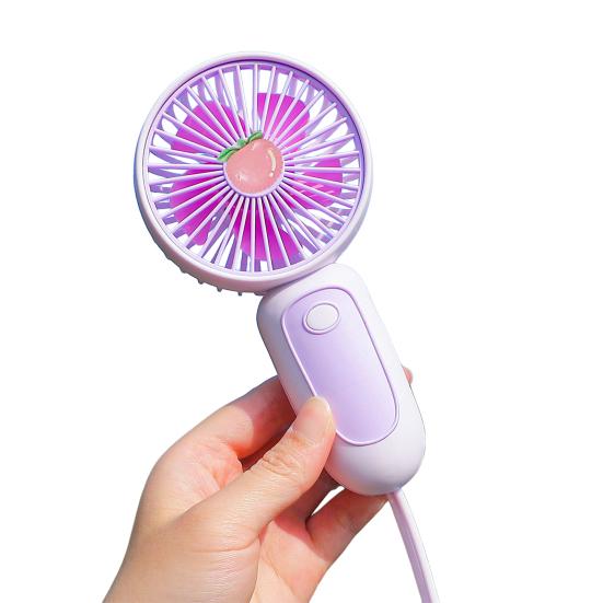 Handheld Desktop Fan with Lanyard Dual-Use Portable Cooling Fan for Students Commuting Traveling Type-C Fast Charging Low Noise Summer Gadget