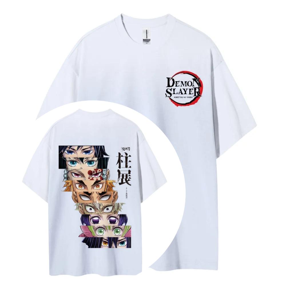 Demon Slayer Cotton Unisex Round Neck Anime TShirt Mens and Womens Summer Fashion High Quality Breathable Street TShirt