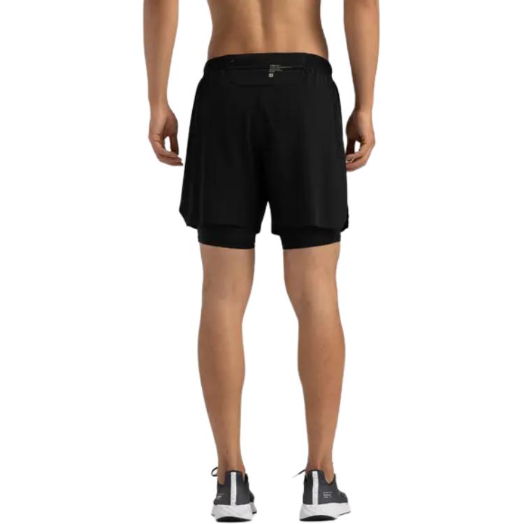 Decathlon Stylish, Comfortable, Soft, Skin-Friendly Solid Color 3/2 In 1 Sports Shorts Men's Black