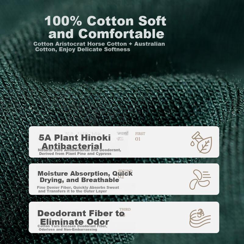 ZJZUE 100% Cotton Socks for Men, Spring And Summer Style, Pure Cotton Plant-Based Deodorant Breathable Pima Cotton Business Socks