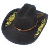 American Retro Embroidered Western Cowboy Hat Can Be Worn In All Seasons for Outdoor Tourism, with Big Brim Curved Brim Knight Hat and Personalized
