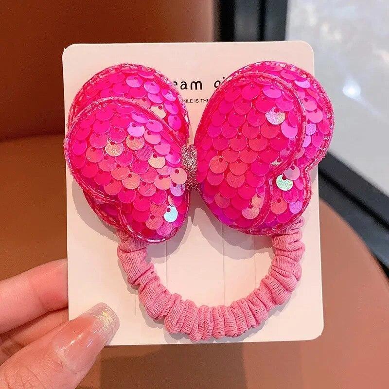 1pc Laser Sequins Bow Hair Clips Girls Children Headdress Bangs Side Duckbill Clip Sweet Cute Hair Styling Accessories Hairbands